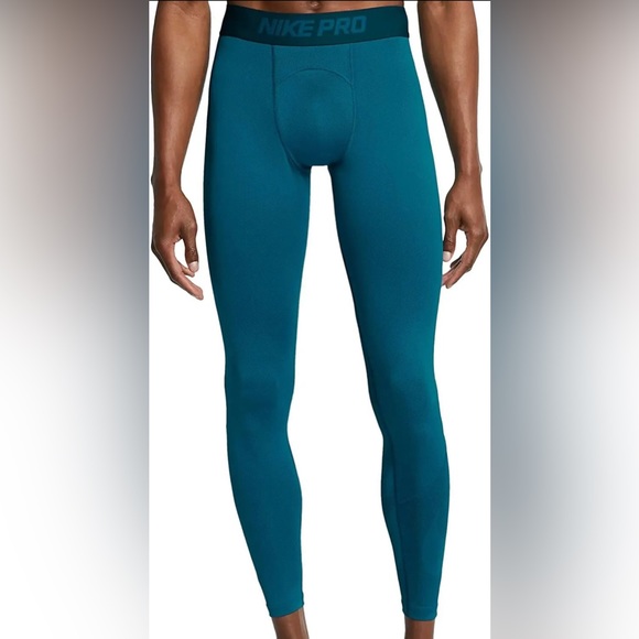 NWT Nike Pro Dri Fit Leggings Teal Color Mens XL for all Sports - Picture 1 of 7